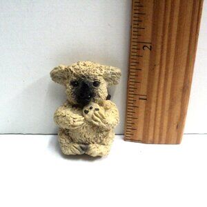Stone Critters Koala Refrigerator Magnet 1992 w/ Chocolate Chip Cookie 1 3/4" H